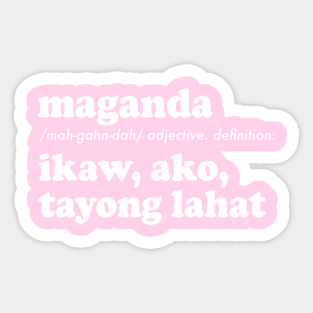 MAGANDA FILIPINO TAGALOG WORD BEAUTIFUL Sticker